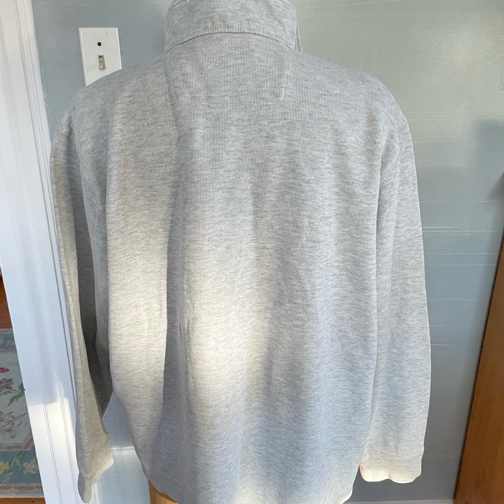 Chaps Light Gray Striped Pullover - image 5